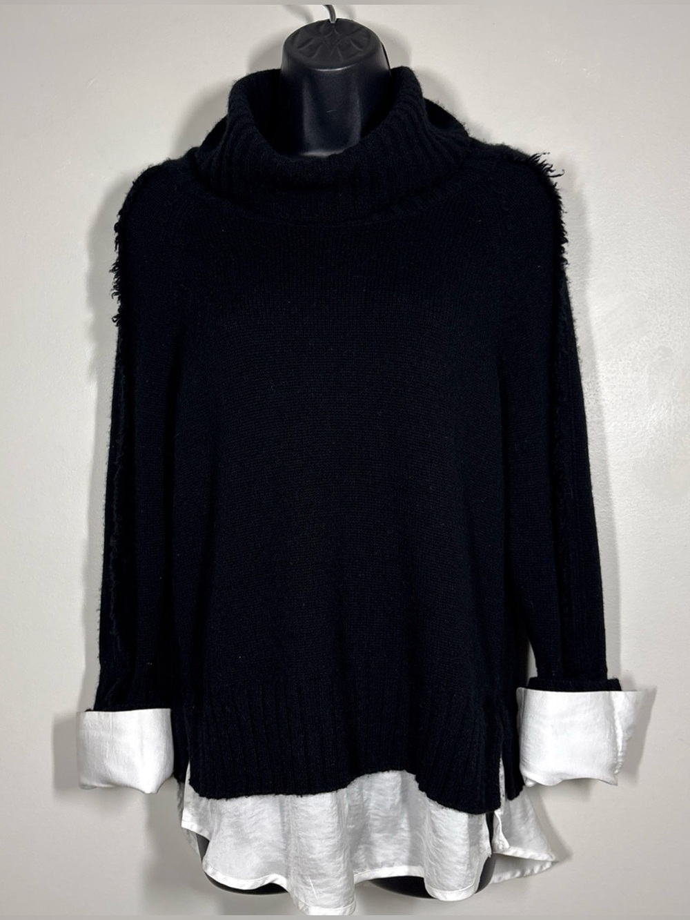Brochu Walker S Jolie Cowl Neck Sweater layered wool cashmere fringe